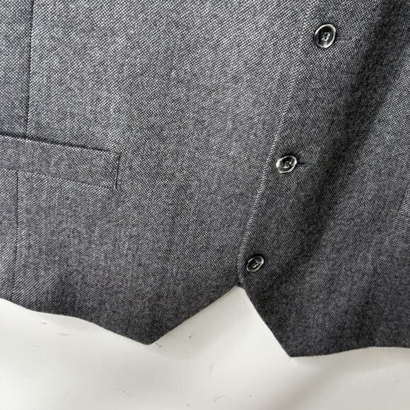 Jos A Bank Men’s 100% Wool Charcoal Gray Waistcoat Vest size XL Preppy Classic - Picture 4 of 8